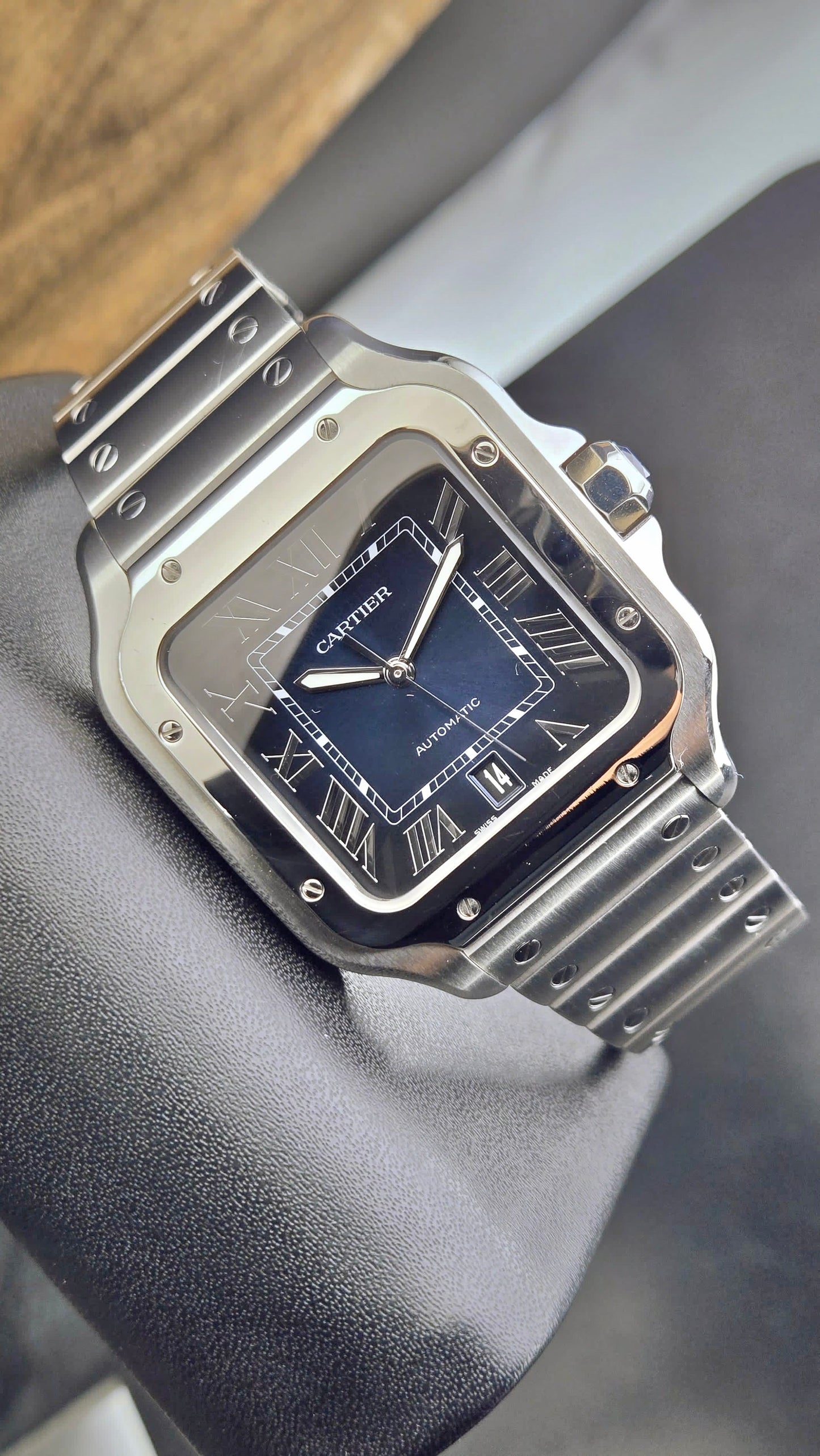 Cartier Santos Large Blue Dial