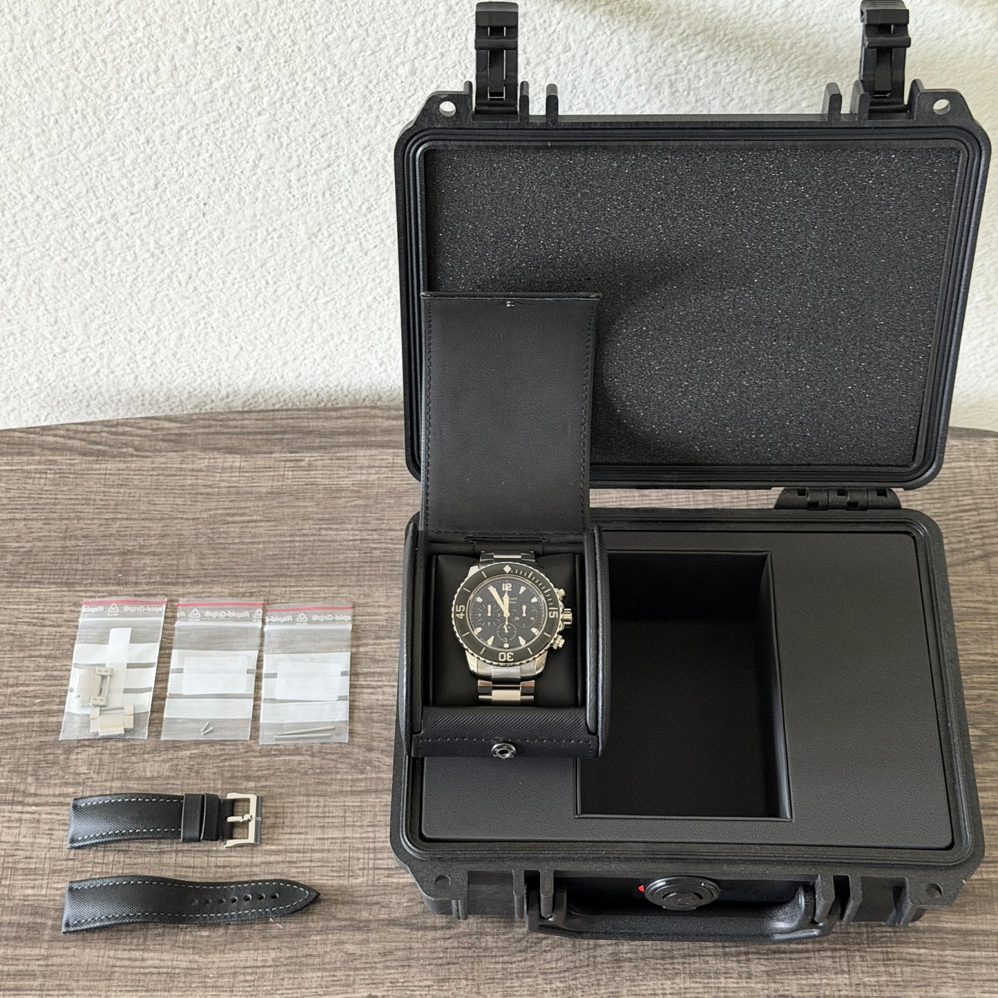 Blancpain Fifty Fathoms Chronograph Flyback Steel Black dial 45mm + OEM stainless steel bracelet