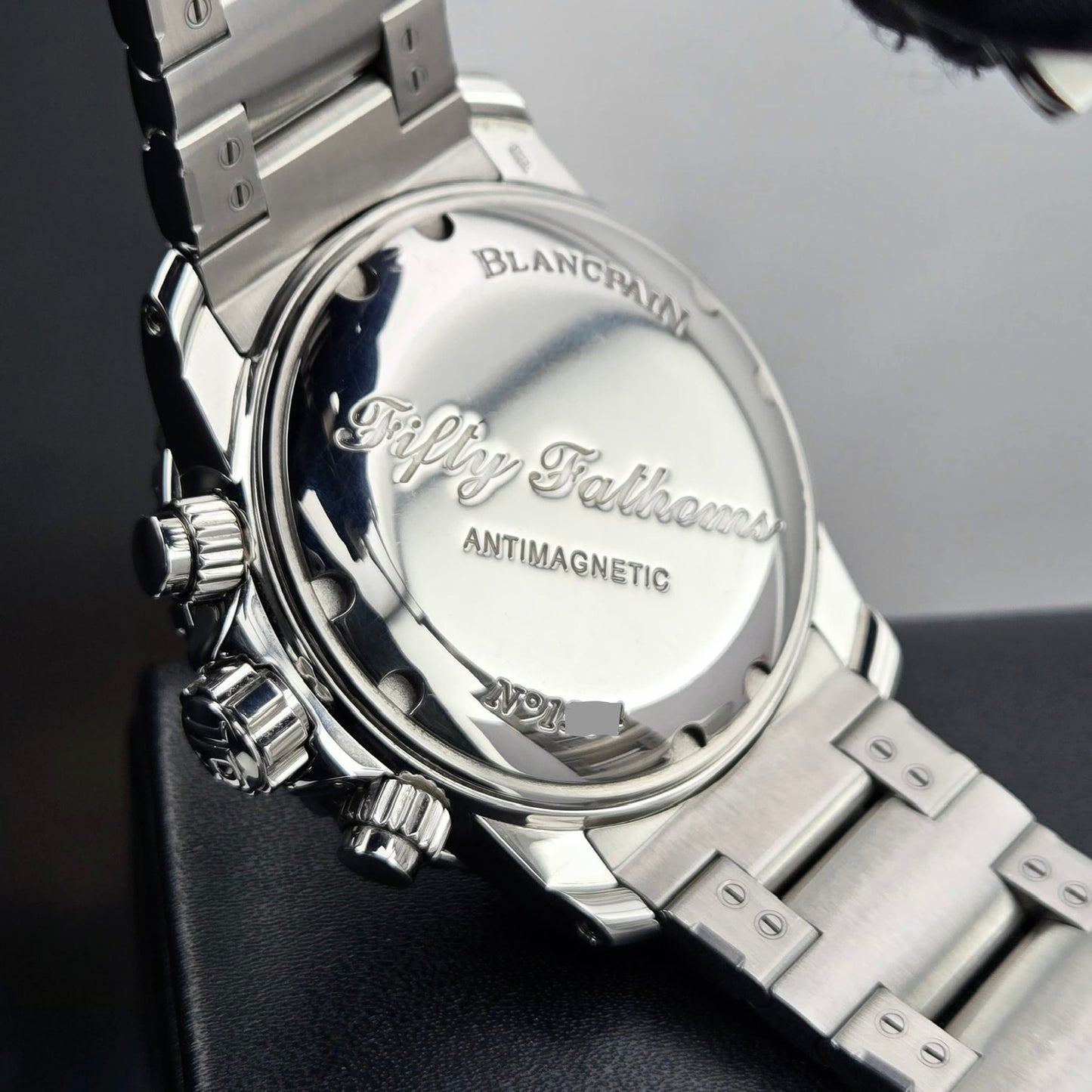Blancpain Fifty Fathoms Chronograph Flyback Steel Black dial 45mm + OEM stainless steel bracelet