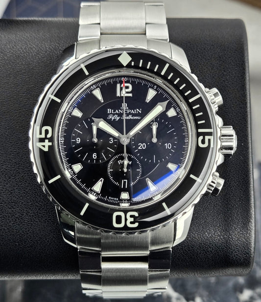 Blancpain Fifty Fathoms Chronograph Flyback Steel Black dial 45mm + OEM stainless steel bracelet