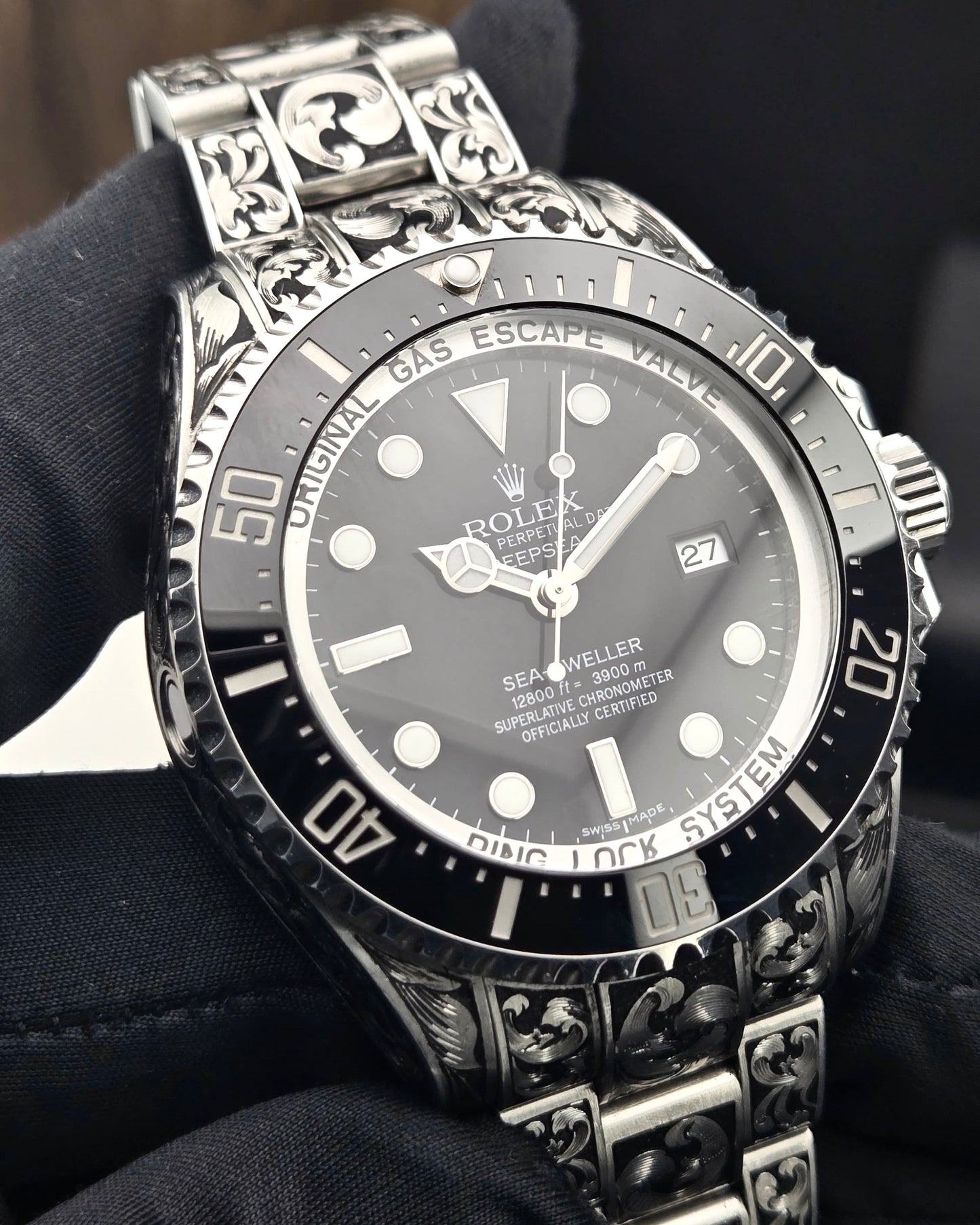 Rolex Sea Dweller Deepsea 116660 44mm Flowing Scroll Engraved