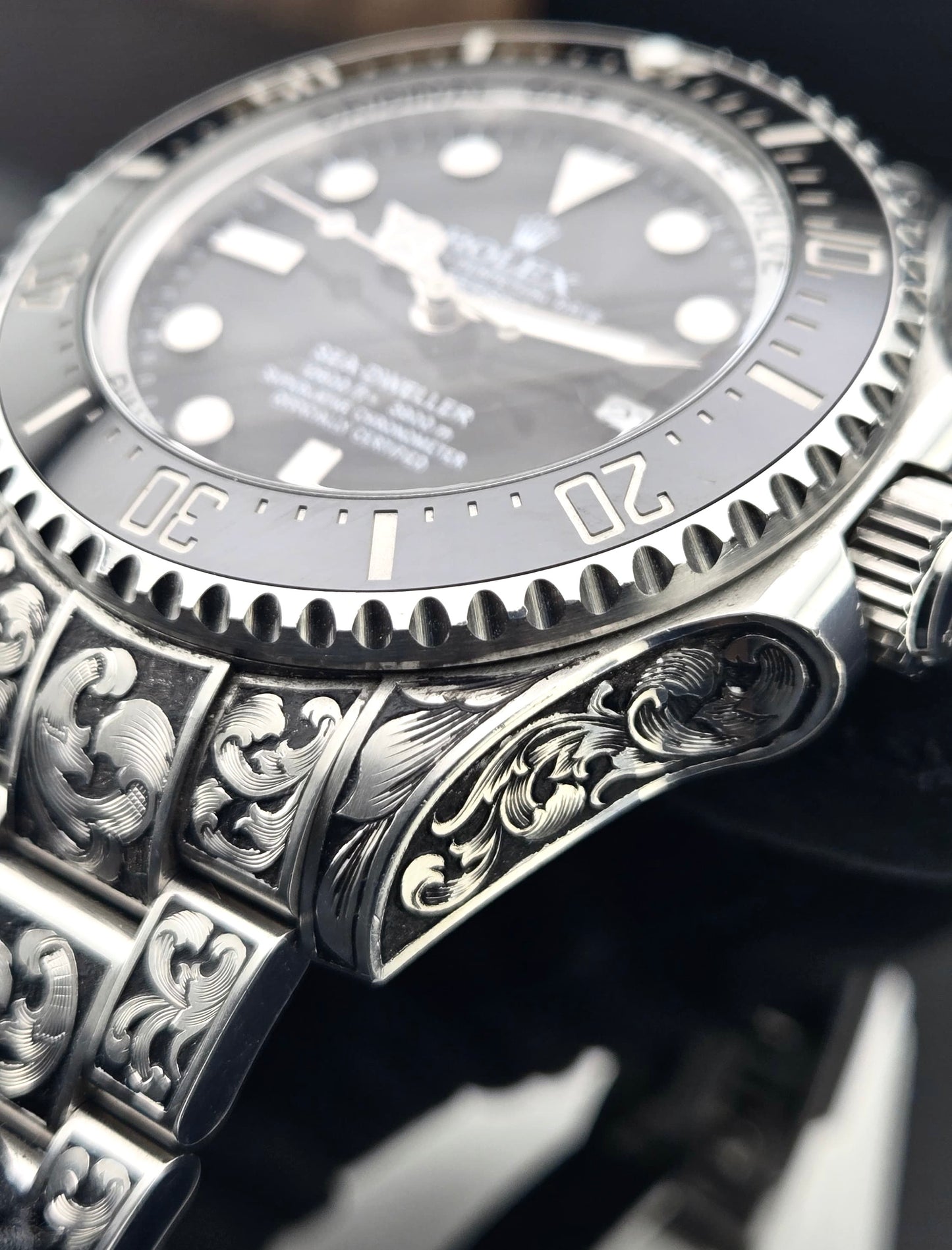 Rolex Sea Dweller Deepsea 116660 44mm Flowing Scroll Engraved