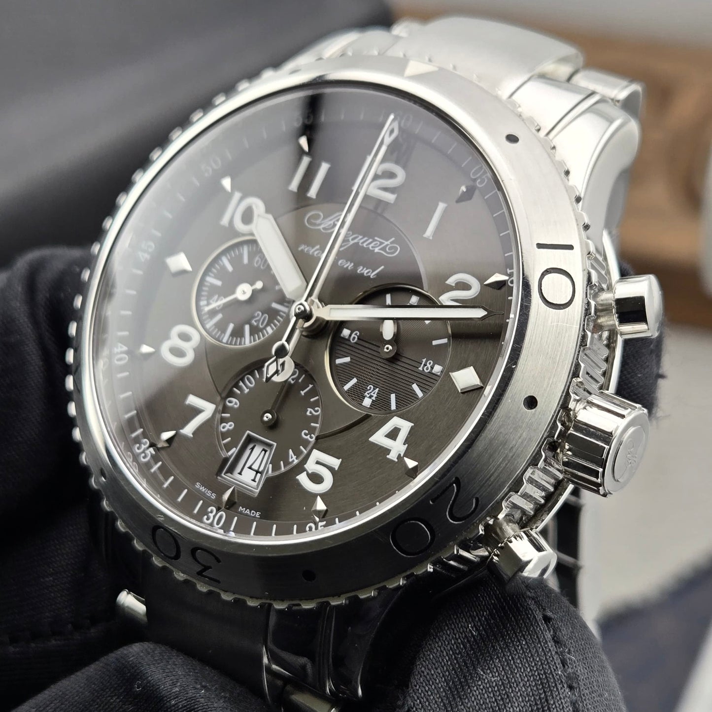 Breguet Transatlantique Type XXI Flyback Chronograph Ruthenium Brown Dial 42mm