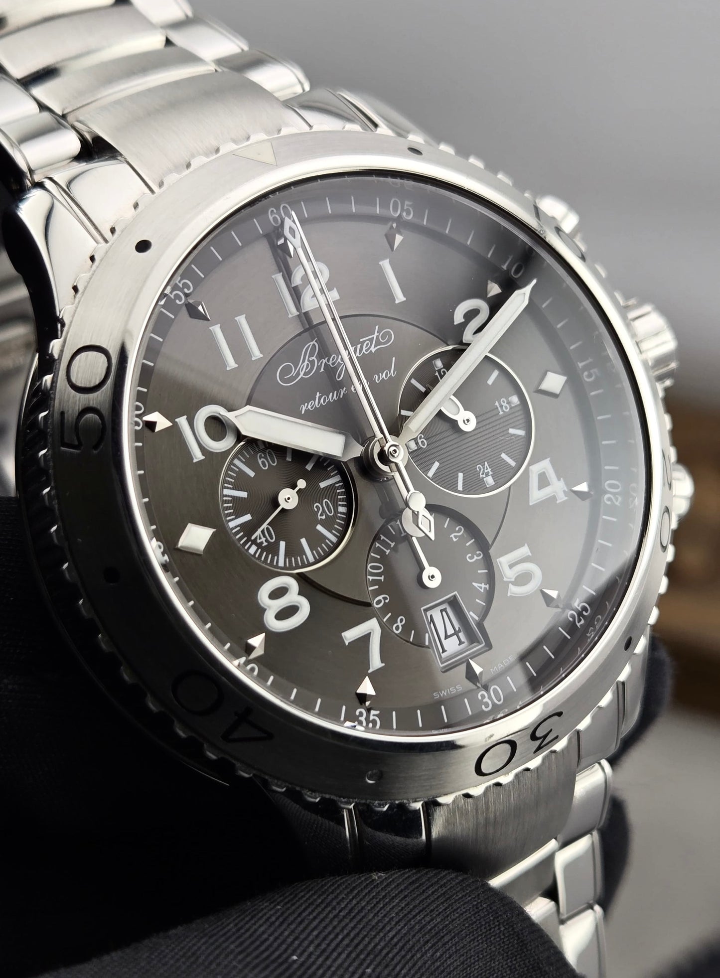 Breguet Transatlantique Type XXI Flyback Chronograph Ruthenium Brown Dial 42mm