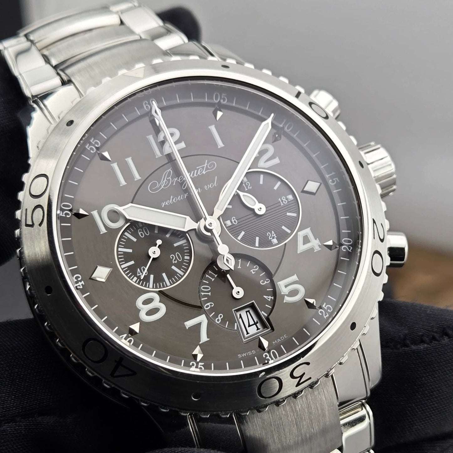 Breguet Transatlantique Type XXI Flyback Chronograph Ruthenium Brown Dial 42mm