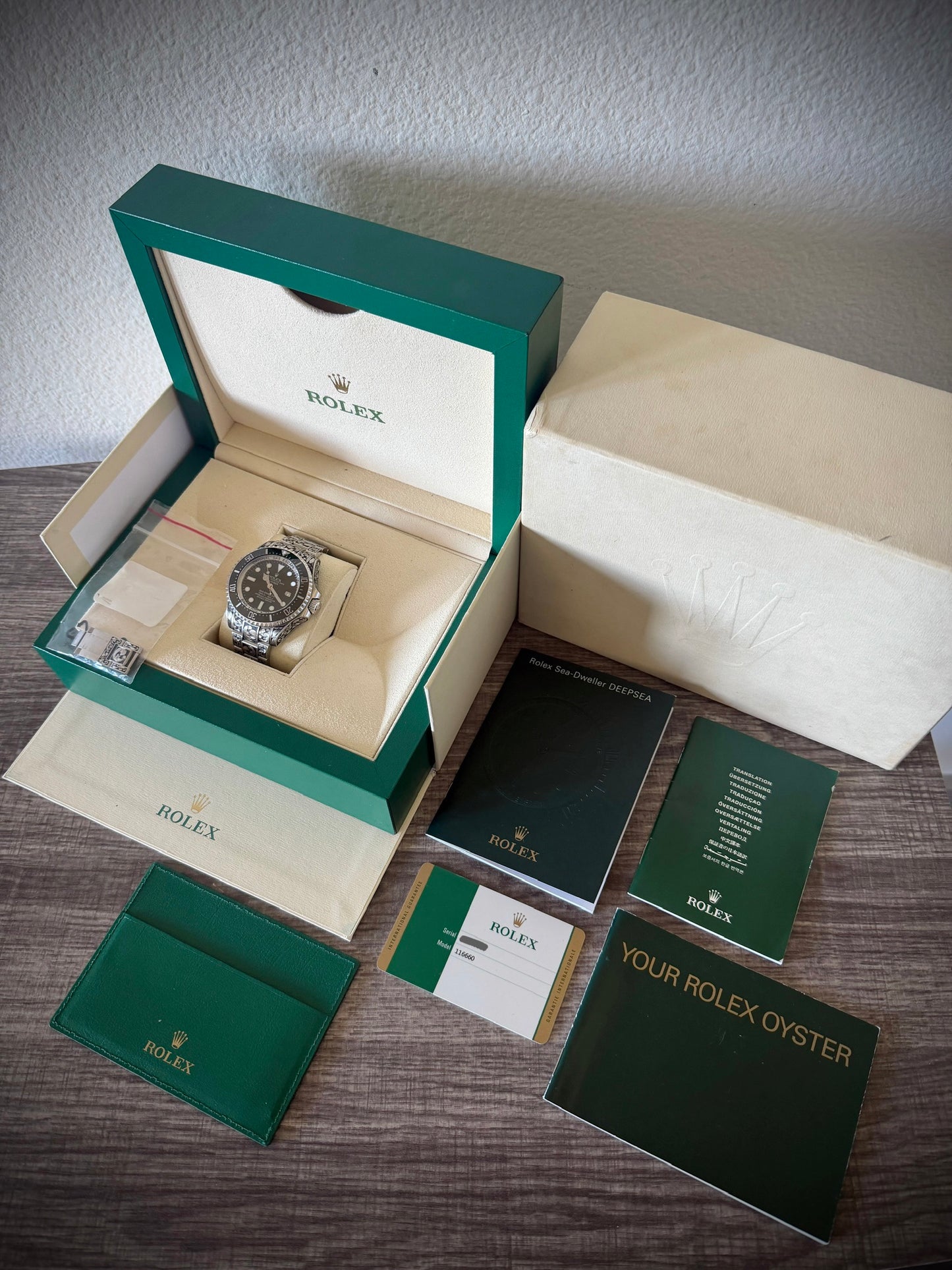 Rolex Sea Dweller Deepsea 116660 44mm Flowing Scroll Engraved