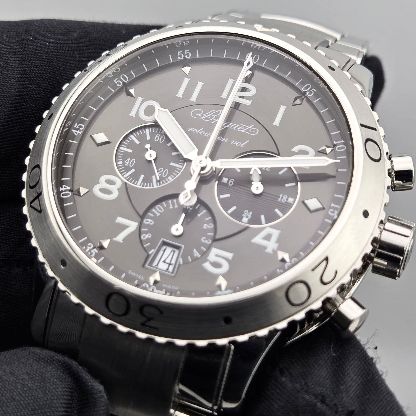 Breguet Transatlantique Type XXI Flyback Chronograph Ruthenium Brown Dial 42mm