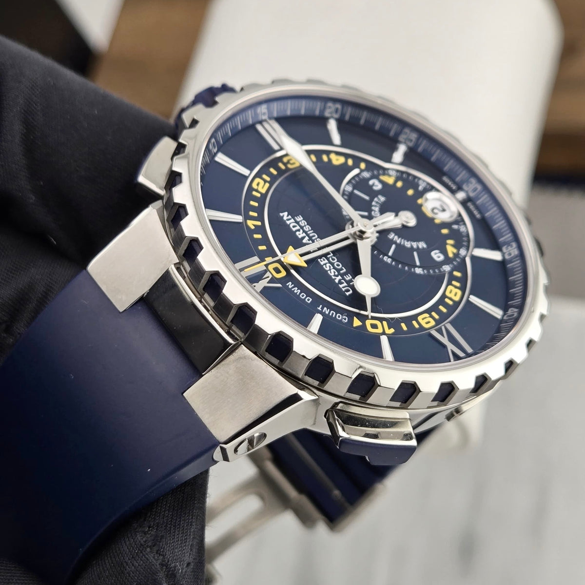 Ulysse Nardin Marine Regatta Chronograph 44mm Blue 1553-155-3/43 Limited Edition No. 0061