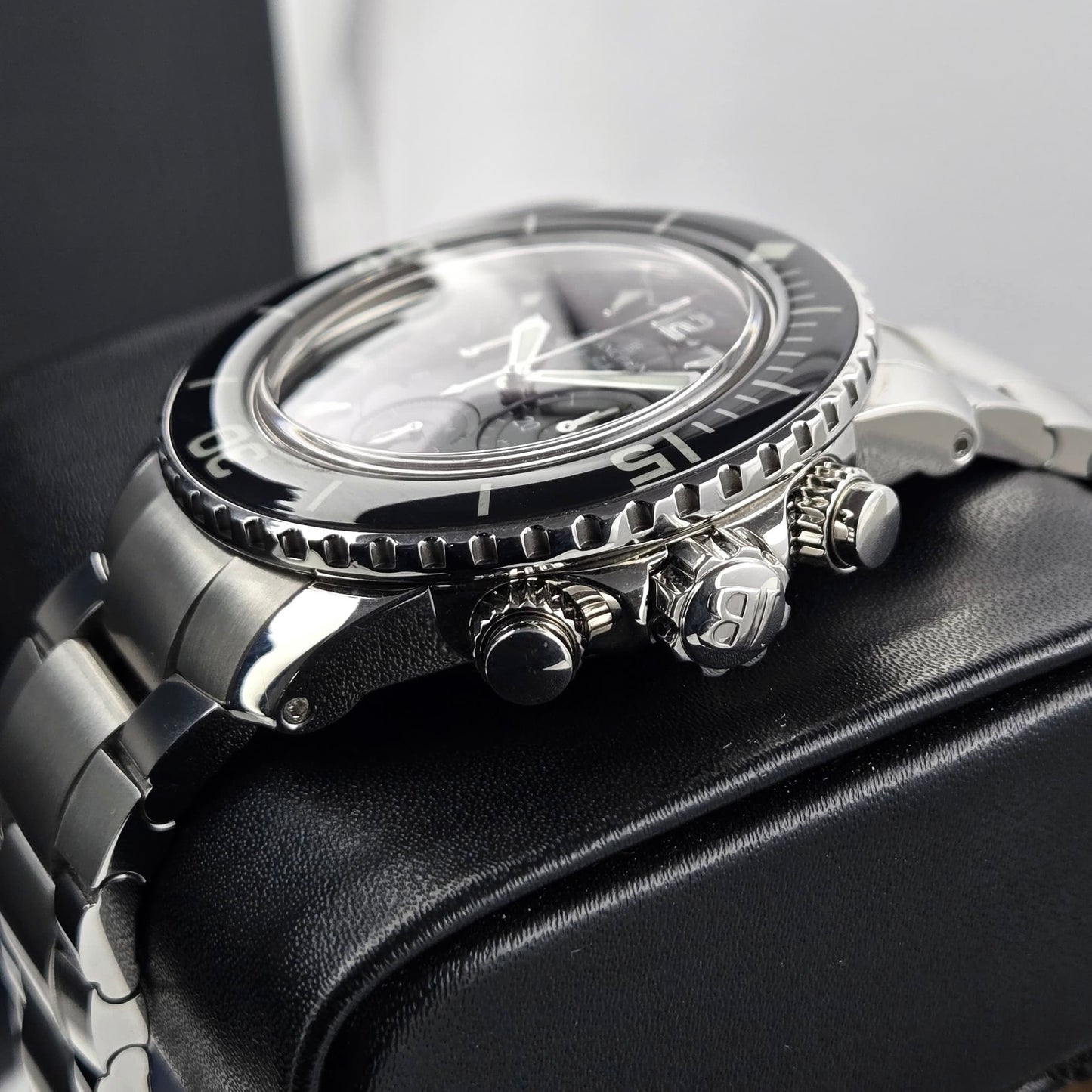 Blancpain Fifty Fathoms Chronograph Flyback Steel Black dial 45mm + OEM stainless steel bracelet