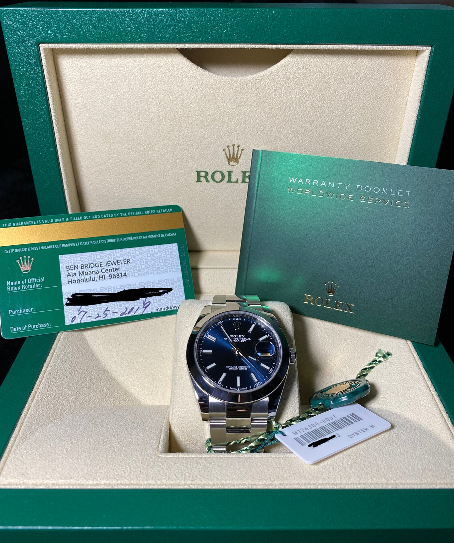 Rolex Datejust 41 126300 Blue Stick Oyster - 2019