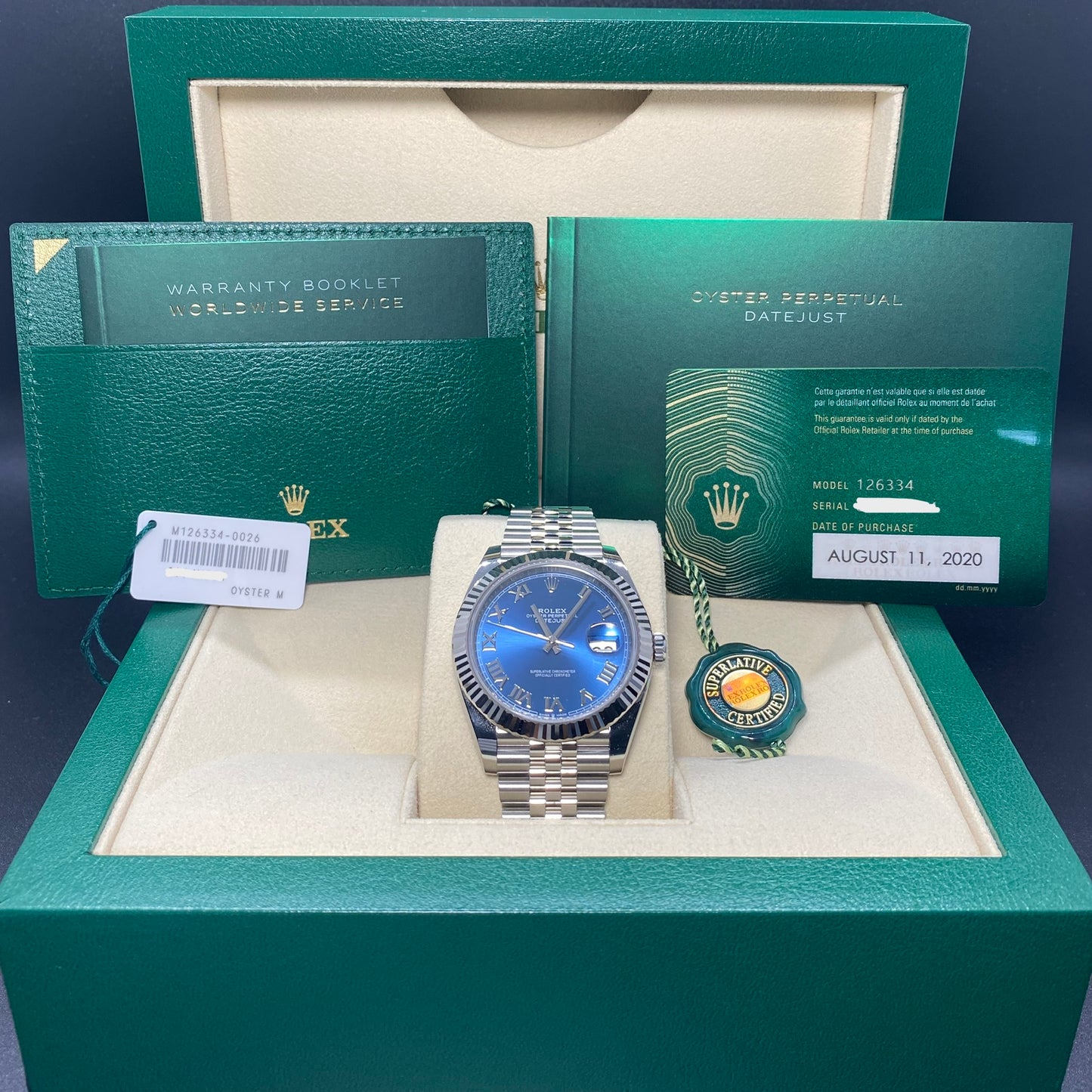 Rolex DateJust 41 126334 Blue Roman Dial Jubilee - 2020 Unworn!