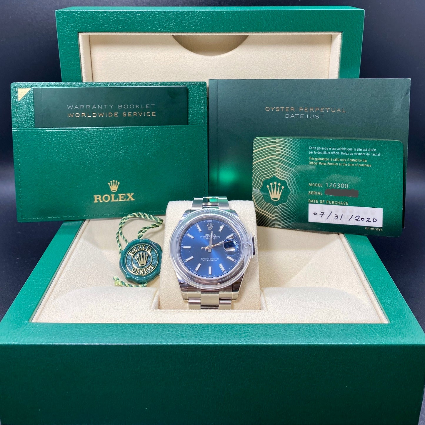 Rolex DateJust 41 126300 Blue Stick Oyster - 2020 Unworn!