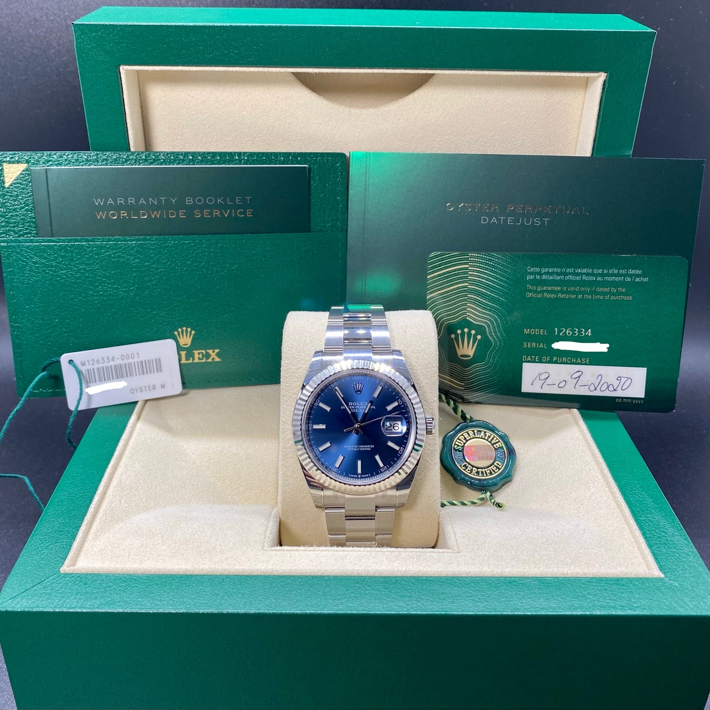 Rolex DateJust 41 126334 Blue Stick Oyster - 2020 Unworn!